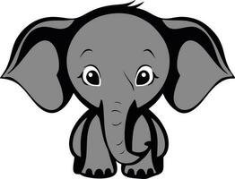 schattige kleine olifant vector