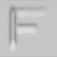 brief alfabet illusie met lijnen golven vector