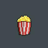 popcorn in pixel kunst stijl vector