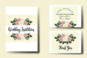 bruiloft uitnodiging kader set, bloemen waterverf digitaal hand- getrokken mini roos bloem ontwerp uitnodiging kaart sjabloon vector