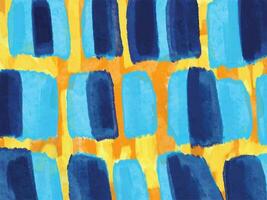 blauw waterverf borstel klodder decoratief abstract getextureerde vector achtergrond geïsoleerd Aan oranje en geel horizontaal landschap sjabloon.