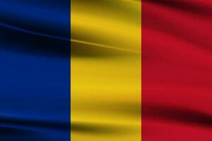 vlag van Roemenië met een dichtbij omhoog, 3d nationaal vlag van Roemenië, Roemenië vlag, vlag van Roemenië. vector