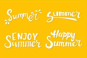 handgeschreven belettering composities van zomer. zomer belettering zinnen vector