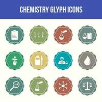 uniek chemie vector glyph icoon reeks