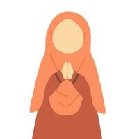 schattig moslim meisje vervelend hijab vector