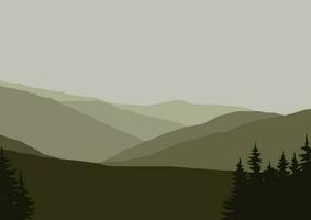 Woud en bergen vector illustratie ontwerp
