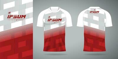 rood wit Jersey sport uniform overhemd ontwerp sjabloon vector