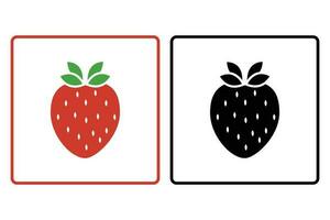 aardbei fruit icoon illustratie. icoon verwant naar vruchten. solide icoon stijl. gemakkelijk vector ontwerp bewerkbare