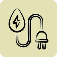 icoon water energie. verwant naar milieu symbool. glyph stijl. gemakkelijk illustratie. behoud. aarde. schoon vector