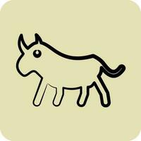 icoon neushoorn. verwant naar huiselijk dieren symbool. glyph stijl. gemakkelijk ontwerp bewerkbaar. gemakkelijk illustratie vector