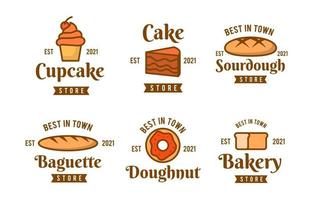 platte cake logo-collectie vector