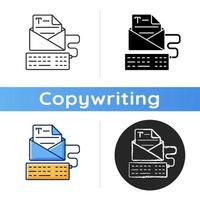 nieuwsbrief copywriting pictogram vector