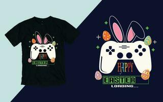 gelukkig Pasen bezig met laden, Pasen gaming t overhemd vector