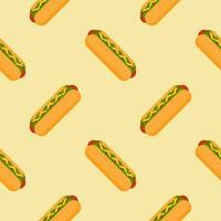 hotdog naadloos patroon vector illustratie