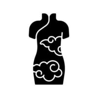 cheongsam zwarte glyph pictogram vector