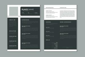 professioneel modern en schoon dubbele Pagina's hervat sjabloon, CV lay-out ontwerp met mockup vector