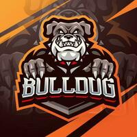 bulldog esport mascotte logo ontwerp vector