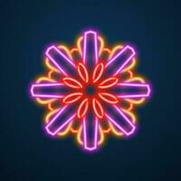 mandala bloem neon effect vector