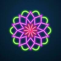 mandala bloem neon effect vector