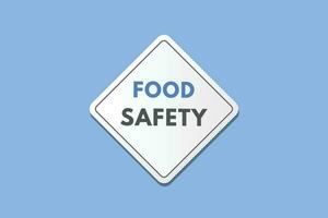 voedsel veiligheid tekst knop. voedsel veiligheid teken icoon etiket sticker web toetsen vector