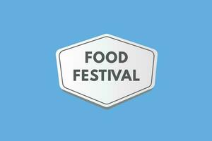 voedsel festival tekst knop. voedsel festival teken icoon etiket sticker web toetsen vector