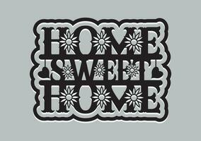 huis zoet huis belettering schoonschrift sticker ontwerp vector