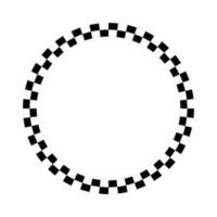 zwart en wit geruit cirkel kader. vector illustratie.