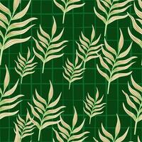 varen blad behang. abstract exotisch fabriek naadloos patroon. tropisch palm bladeren patroon. botanisch textuur. vector