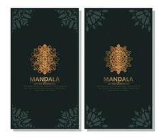 luxe mandala decoratieve kaart in gouden kleur vector