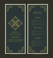 luxe menu lay-out met sier- elementen vector