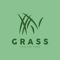 groen gras logo ontwerp, boerderij landschap illustratie, natuurlijk landschap vector