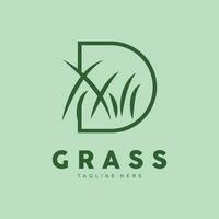 groen gras logo ontwerp, boerderij landschap illustratie, natuurlijk landschap vector