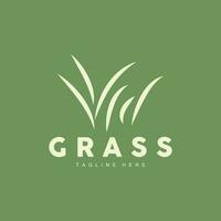 groen gras logo ontwerp, boerderij landschap illustratie, natuurlijk landschap vector