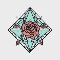 rozen bloem hand getekend logo ontwerp illustratie vector