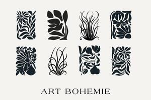 een reeks van bloemen affiches. hand- getrokken ontwerp voor behang, muur decor, afdrukken, ansichtkaart, omslag, sjabloon, spandoek. vector