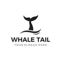 walvis zoogdier staart dier logo sjabloon ontwerp met water golven concept. vector