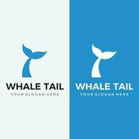 walvis zoogdier staart dier logo sjabloon ontwerp met water golven concept. vector