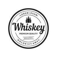 wijnoogst premie whisky logotype etiket met hand- belettering. voor drankjes , rum, kroeg, bedrijf. vector