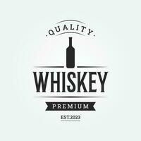 wijnoogst premie whisky logotype etiket met hand- belettering. voor drankjes , rum, kroeg, bedrijf. vector