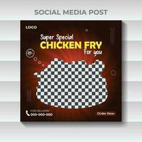 sociaal media voedsel kip bakken Promotie en post sjabloon vector