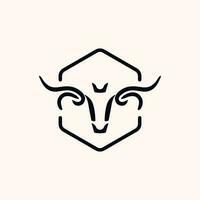 modern minimalistische stier hoofd logo illustratie ontwerp vector