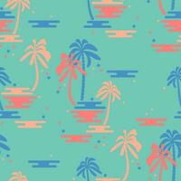 palm boom naadloos patroon. psychedelisch paradijs achtergrond. vlak ontwerp. vector. vector