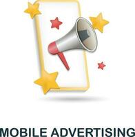 mobiel reclame icoon. 3d illustratie van inhoud afzet verzameling. creatief mobiel reclame 3d icoon voor web ontwerp, Sjablonen, infographics en meer vector