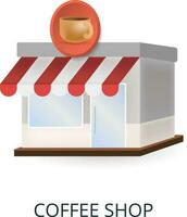 koffie winkel icoon. 3d illustratie van klein bedrijf verzameling. creatief koffie winkel 3d icoon voor web ontwerp, Sjablonen, infographics en meer vector