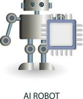 ai robot icoon. 3d illustratie van kunstmatig intelligentie- verzameling. creatief ai robot 3d icoon voor web ontwerp, Sjablonen, infographics en meer vector