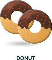 donut icoon. 3d illustratie van koffie verzameling. creatief donut 3d icoon voor web ontwerp, Sjablonen, infographics en meer vector