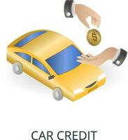 auto credit icoon. 3d illustratie van bank verzameling. creatief auto credit 3d icoon voor web ontwerp, Sjablonen, infographics en meer vector