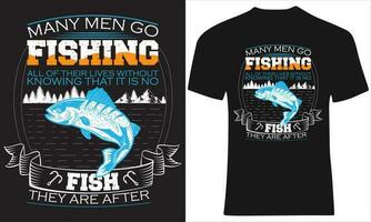veel mannen Gaan visvangst t-shirt ontwerp vector