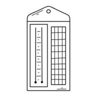 vector illustratie van een hygrometer in tekening stijl. lineair meten apparaat. metrologisch instrument. wereld metrologie dag.