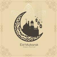 religieus Islamitisch eid mubarak festival groet achtergrond ontwerp vector